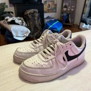 Women’s Nike Air Force 1 with black swoosh